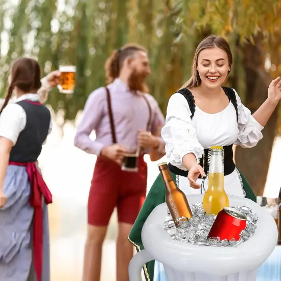 4E's Novelty Inflatable Beer Cooler 22" Mug for Parties, Oktoberfest Themed Decorations, Outdoor Party Supplies, Floating Drink Bucket {5}