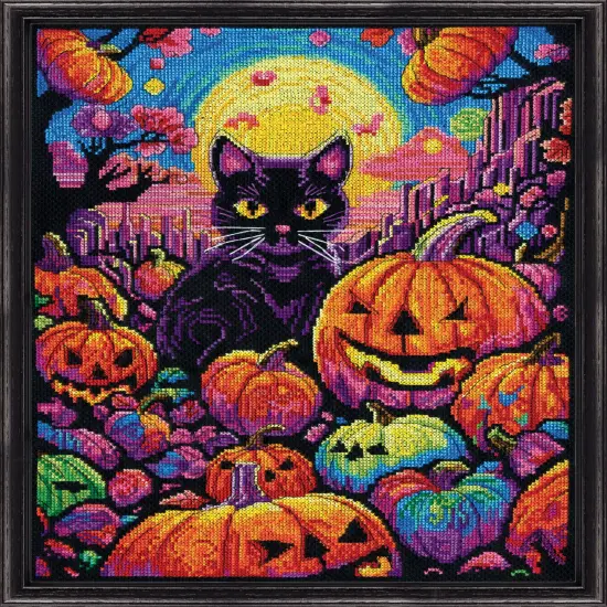 Design Works Counted Cross Stitch Kit 11"X14"-Psychedelic Kitty {2}
