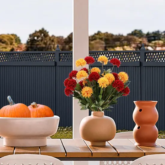 Artificial Mum Bush Flowers {4}