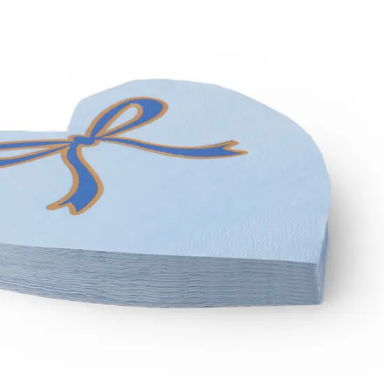 SKY BLUE SIGNATURE BOW HEART LARGE NAPKINS {2}