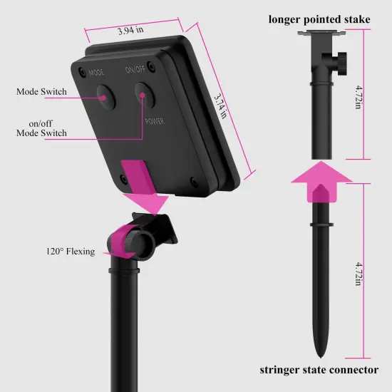 2 Pack Solar String Lights Outdoor, 200 LED Extra-Long 72FT Solar Powered Lights with 8 Lighting Modes, Waterproof Outdoor Lighting Decoration for Garden, Patio, Balcony, Xmas, Wedding, Party (Pink) {3}