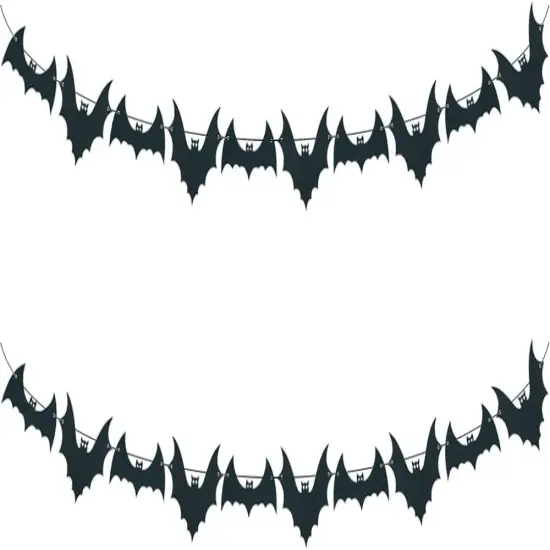 2 Pack Felt Black Bat Garland Banner {1}
