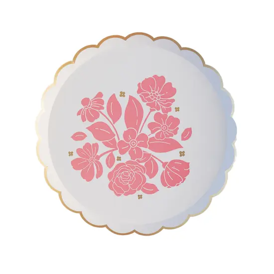 PETAL PINK ELEGANT FLORAL DESSERT PLATES {4}