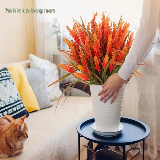 Artificial Fall Mums Flowers Plants Outdoors - Samlon {3}