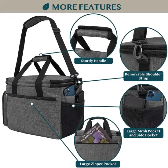 Knitting & Crochet Project Tote &ndash; Large Yarn Storage Organizer Bag with Accessories for Crafters & Gifts {5}