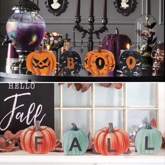 Pumpkin Wood Sign Halloween Decorations {2}