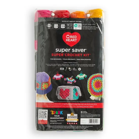 Red Heart Super Saver Super Yarn Kit 10 pack-Crochet W/Accessories {1}