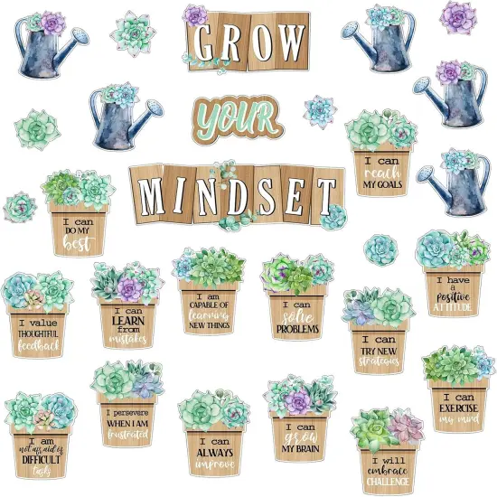 57 Pieces Grow Your Mindset Bulletin Board Set - Multi Color {1}