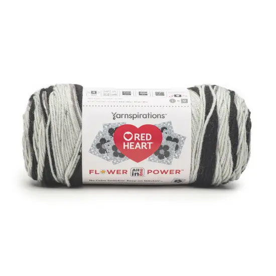 Red Heart All in ONE Flower Power Yarn 24 Pack-Black Dahlia {3}
