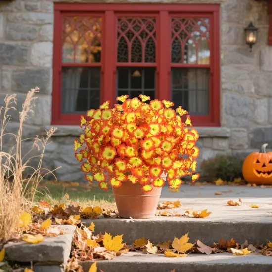 Artificial Morning Glory Fall Flowers for Outdoors {3}
