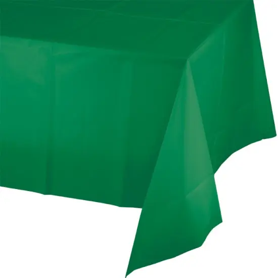 12 pc Bulk Emerald Green Plastic Table Covers 54 inch x 108 inch {1}