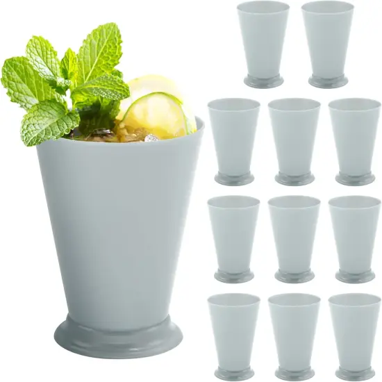 4E's Novelty Mint Julep Plastic Cups 12 Pack 10 Oz Bulk - for Kentucky Themed Derby Party Supplies Decorations Kids Table Centerpiece Horse Racing Birthday Tableware {1}