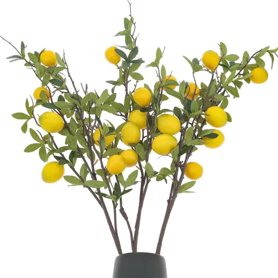 37.4 Inch Artificial Lemon Fruit Branches - 3PCS {1}