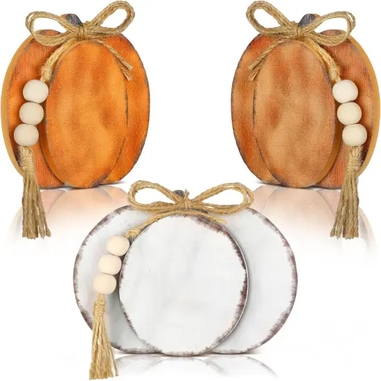3 Pcs Fall Pumpkin Decor Fall Wooden Signs {1}