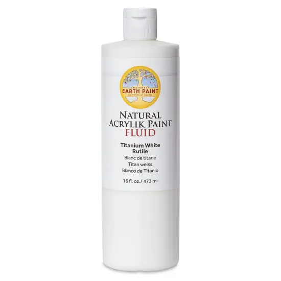 Natural Earth Paint Natural Fluid Acrylik Paint - Titanium White Rutile, 473 ml {1}
