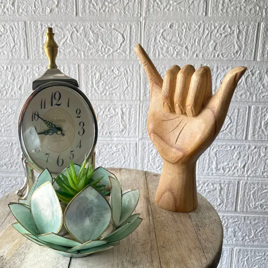 Hang Loose Wooden Hand Sculpture &ndash; Relaxed Vibes Decor {5}