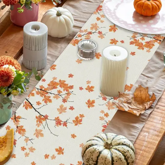 Fall Table Runner Maple Leaf {3}