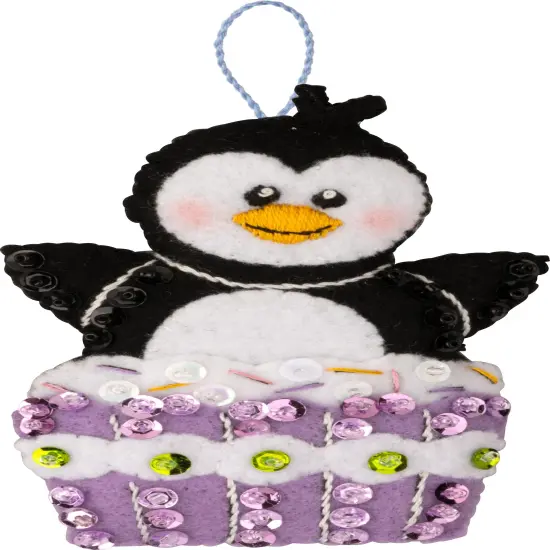 Bucilla Felt Ornaments Applique Kit Set Of 4-Snowman's Candy Confections {4}