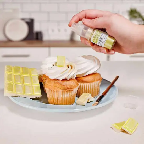 Bakell - Classic Yellow Luster Dust (4g, 1x Pump) Edible Vegan Dust & Paint for Baking, Desserts and Beverages {2}