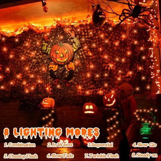 Orange Solar Halloween Lights Outdoor Waterproof {2}