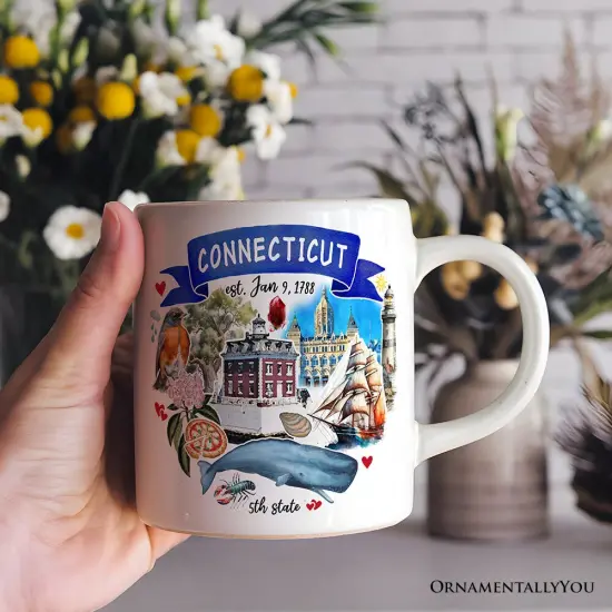 Artistic Connecticut State Themes and Landmarks Mug {2}