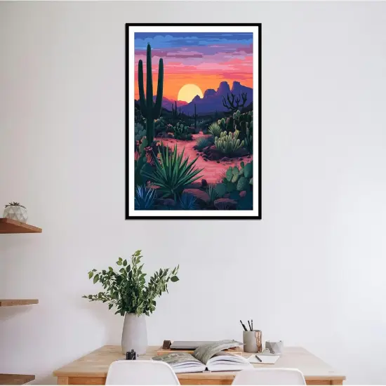 Desert Cactus Paint by Numbers, Saguaro National Park Arizona Paint by Numbers for Adults, Paint by Number Kits, Nature Scenery Gift Home Bedroom Wall Decor {4}