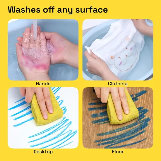 100% Washable Tempera Paint Sticks for Kids - 12 Non-toxic Paint Markers for Kids - Color Sticks with Twist Design {3}