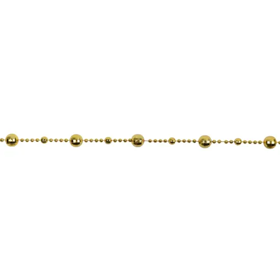 Northlight Shiny Mirrored Disco Ball Beaded Christmas Garland - 15' x .5" - Gold - Unlit {6}