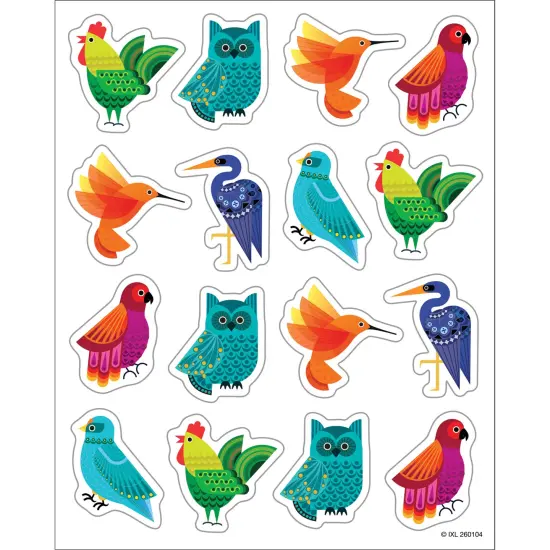 IXL Takeoff 96 Feathered Friends Stickers, 6 Sheets of Colorful Birds for Classroom Prizes,Reward Chart, Kid Crafts, Scrapbooking, Teacher Planner, and School Supplies {1}