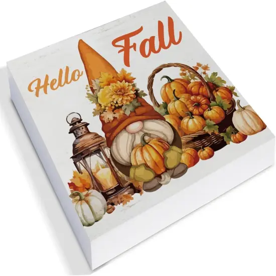 Fall Home Decor Autumn Gnome Pumpkin Wood Plaque(2-faLL) {2}