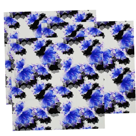 Abstract Flowers Printed Spandex Fabric {5}