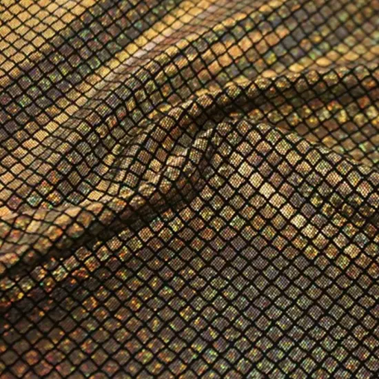 Illusion Foil Printed Spandex Black/Kelly {4}