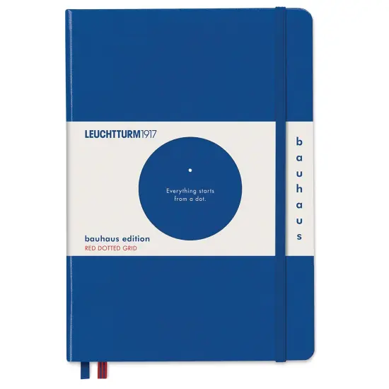 Leuchtturm1917 Bauhaus Notebook - Royal Blue/Red, 5-3/4" x 8-1/4", Dotted {1}