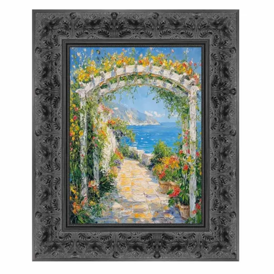 Wide Vintage Antique Black Floral Picture Frame 20x40 frame {6}