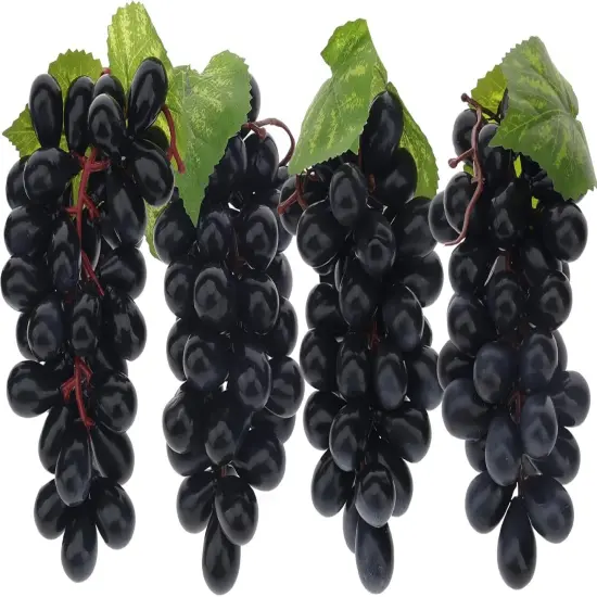 4 Bunches Fake Black Grapes {1}