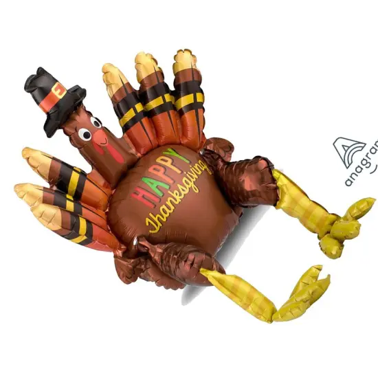 26" Sitting Turkey Foil Balloon Air Fill Only Thanksgiving Decor {5}