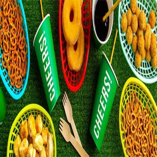 Cuban Fiesta Multicolor Plastic Food Baskets for a Picnic or Birthday, Multicolor (6 Pack) {5}