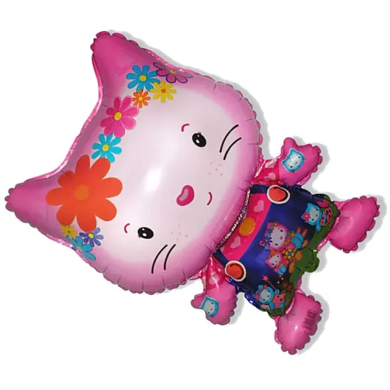 Little Cat Friend White Foil Balloon Large Shape 29" {4}