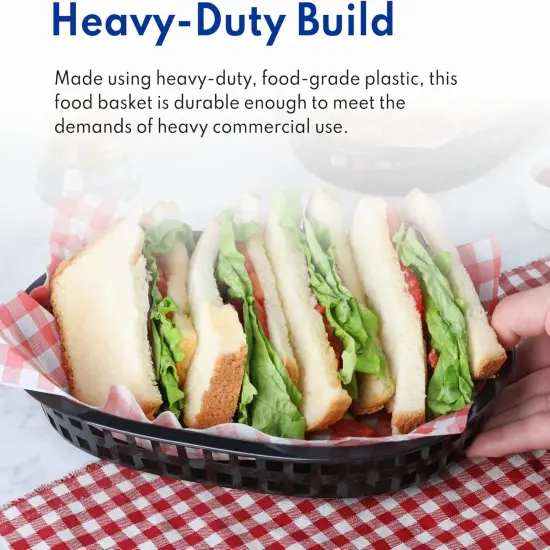 Fast Food Baskets, 9 1/4-Inch x 6-Inch Oval, Set of 36, Red {2}