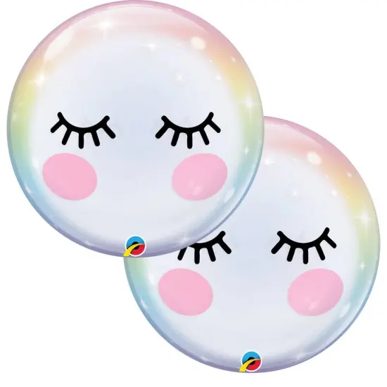 22" Bubble Eyelashes Unicorn Themed Foil Balloon {3}