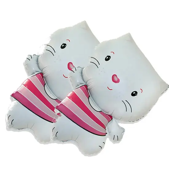 Little Cat White Foil Balloon Large Shape 31" {3}