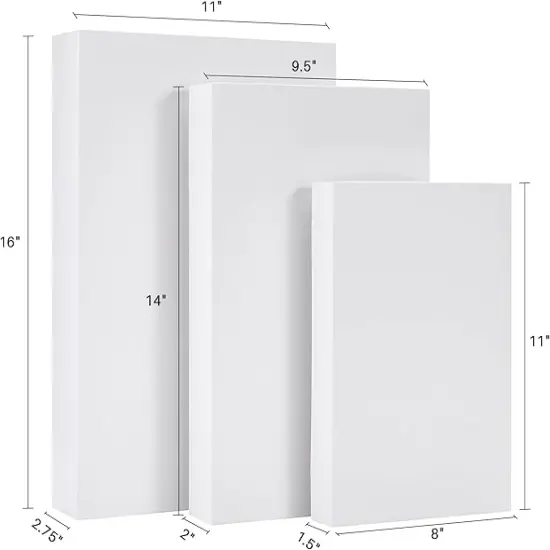 12 Pack Assorted Sizes(4 Boxes 11", 4 Boxes 14", 4 Boxes 16") White Gift Boxes With Lids For Christmas, Birthdays and more {2}