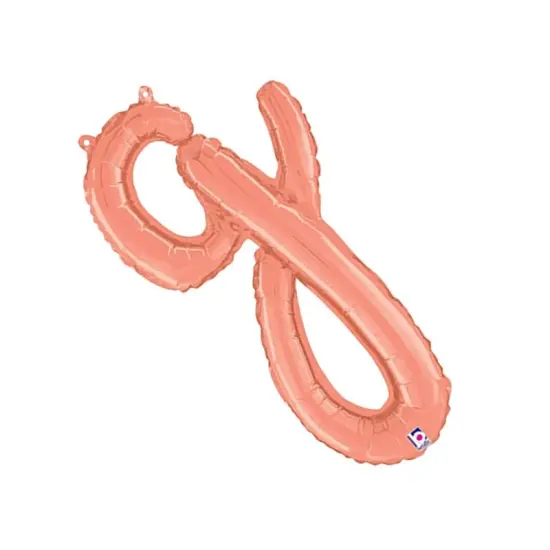 Betallic&reg; 24 inch Script Letter G Rose Gold Air Fill Only Balloon {6}