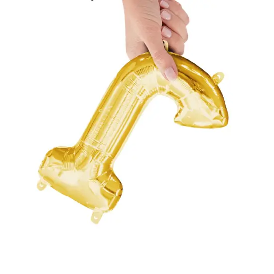 Anagram&reg; 16" Gold Letter J Balloon Air Fill Only Foil Mylar {3}