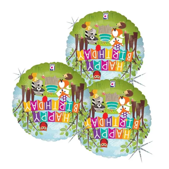 18" Woodland Birthday Party Foil Balloon Forest Animal Celebration Decor {5}
