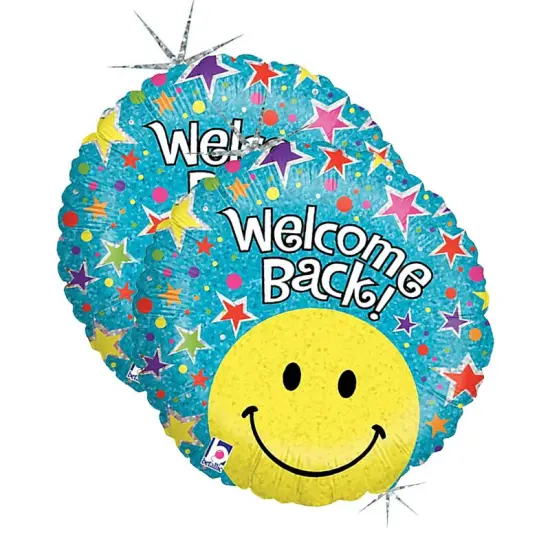 Betallic&reg; 18 Inch Welcome Back Smiley Balloon {3}