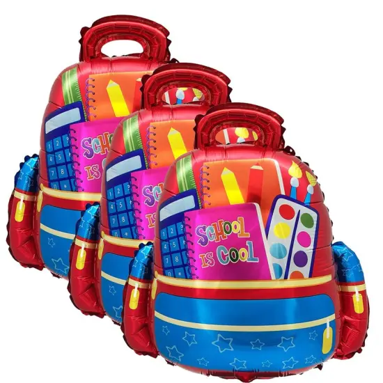 LA Balloons&reg; 24 Inch School Is Cool Backpack Red Balloon {5}