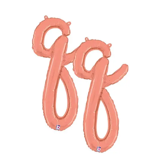 Betallic&reg; 24 inch Script Letter Q Rose Gold Air Fill Only Balloon {1}