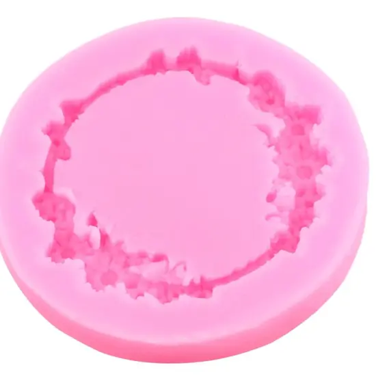 Round Daisy flower frame silicone, mold {4}