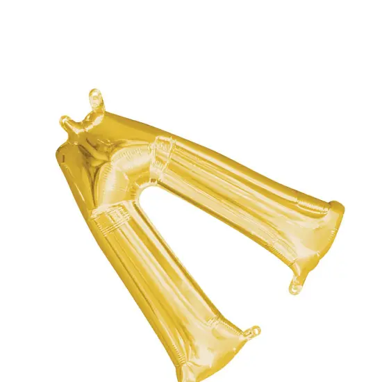 Anagram&reg; 16" Gold Letter V Balloon Air Fill Only Foil Mylar {4}